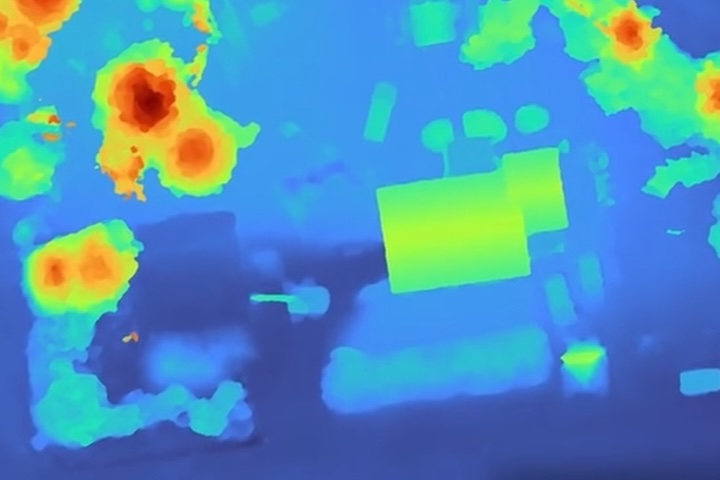 Orthomosaic map of a construction site