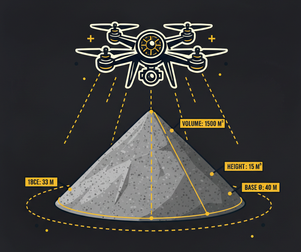 Drone flying over a quarry