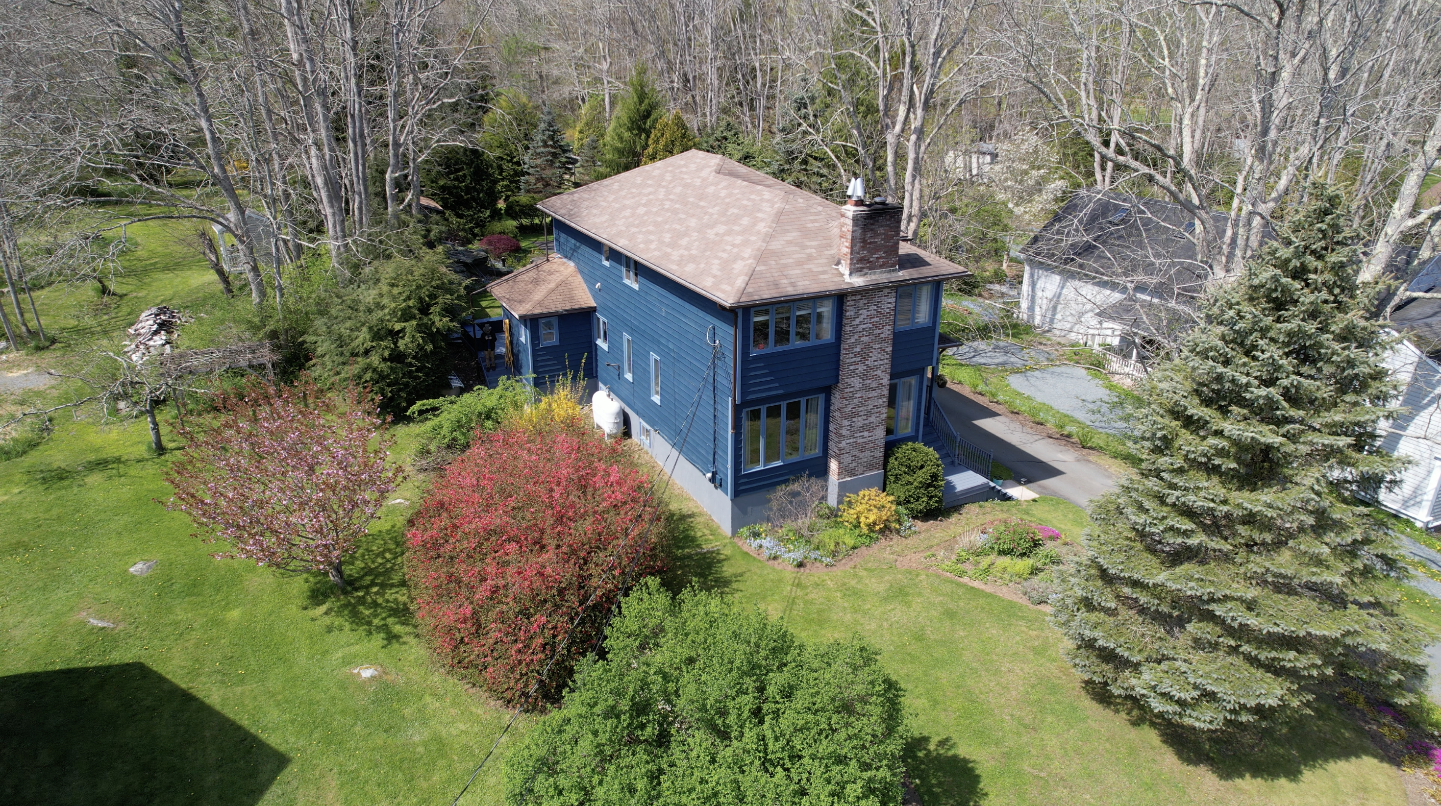 Aerial view of a rural Nova Scotia property